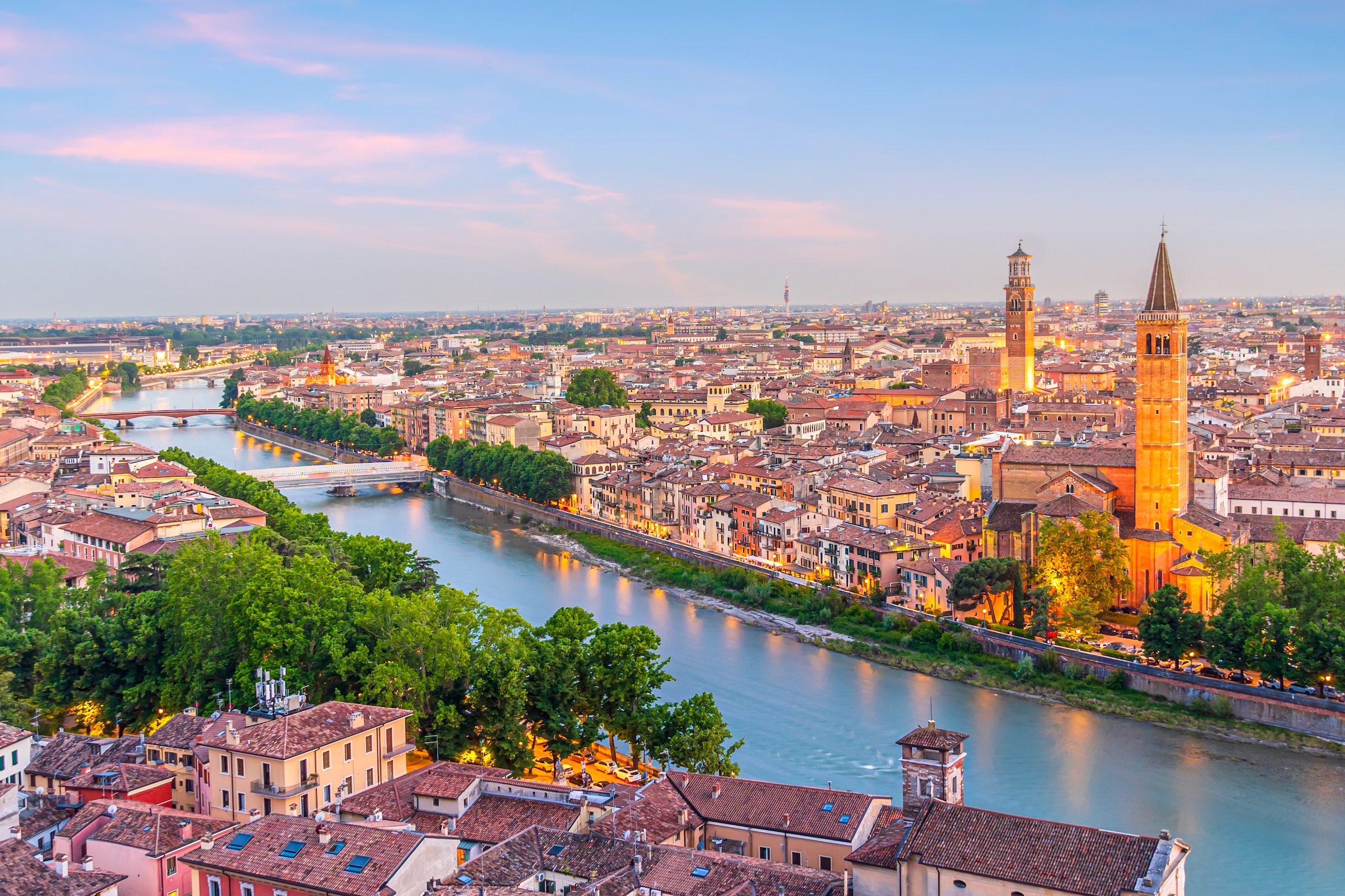 Verona's old town on the banks of the Adige