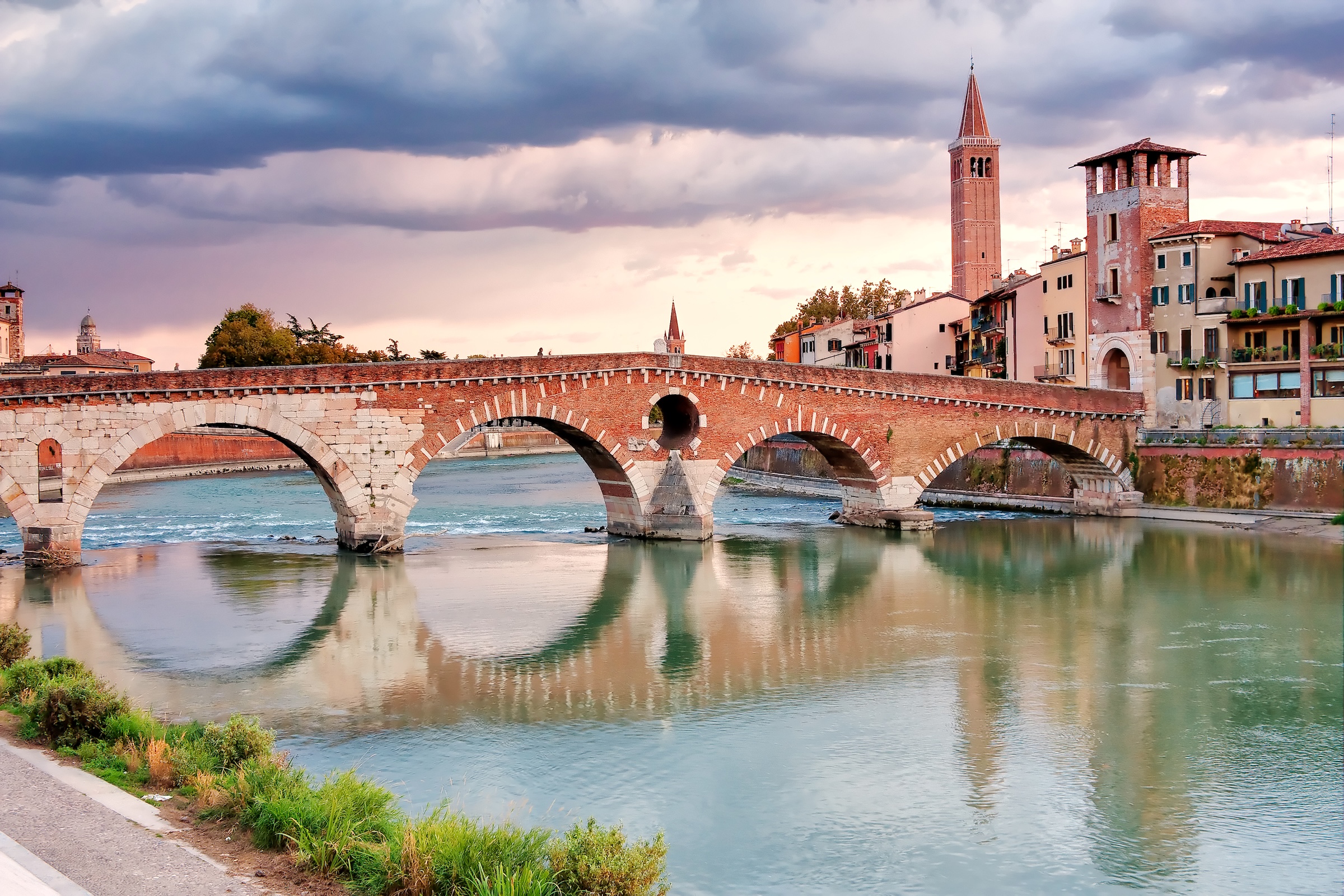 Ponte Pietra over the Adige in Verona