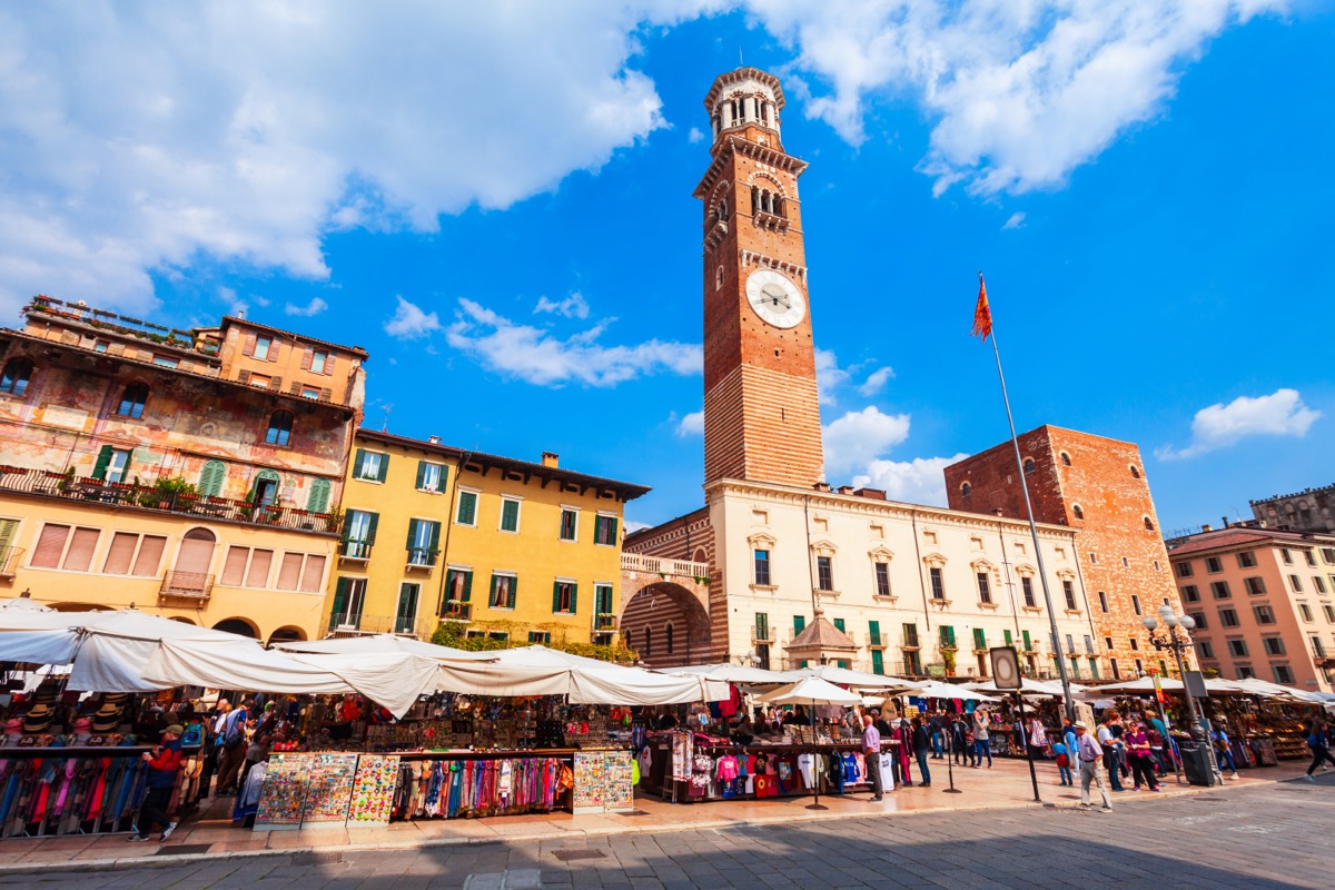 Panoramic view over Verona and the Adige